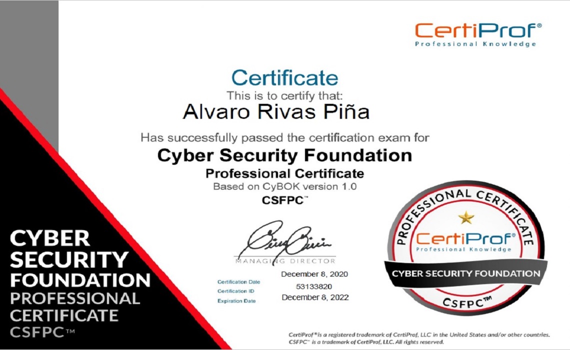 Certificado Ciber Security 